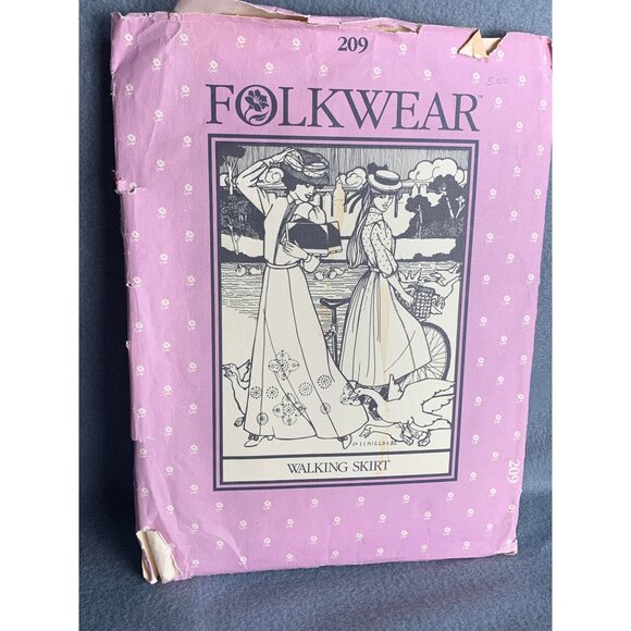 Folkwear 209 Walking Skirt Sewing Pattern Sizes 6 to 16 Womens Victorian Style - Picture 4 of 4